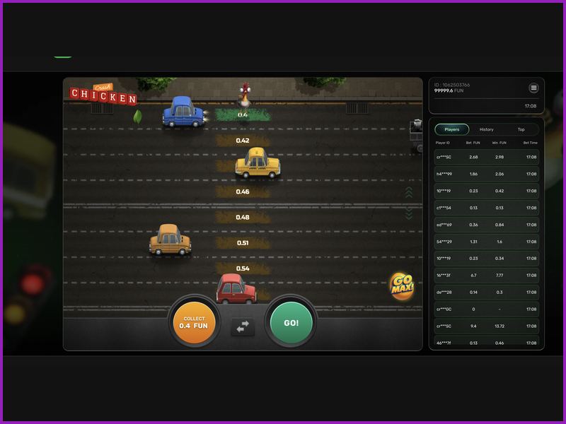 Варианты риска и режимы сложности в Chicken Crash