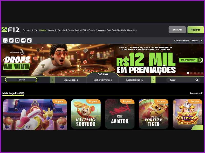 Estructura y características del portal F12bet