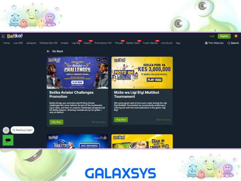 Bonos y promociones para jugadores de Cosmo Saga en Betika Casino