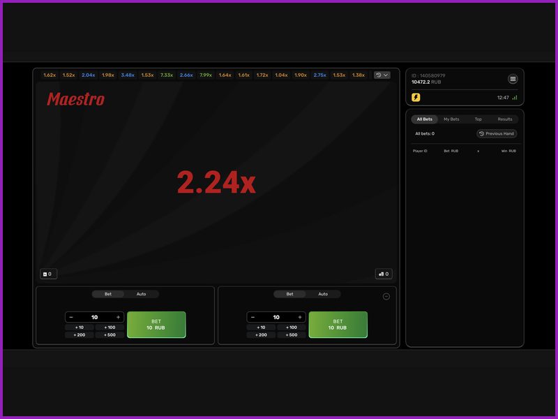 Режимы ставок и диапазоны коэффициентов Maestro