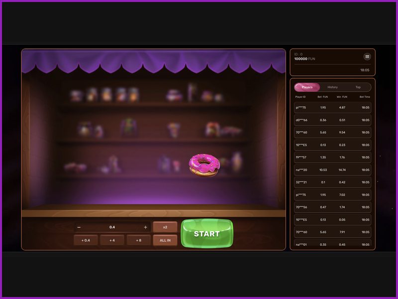 Возможность пробной игры без реальных денег