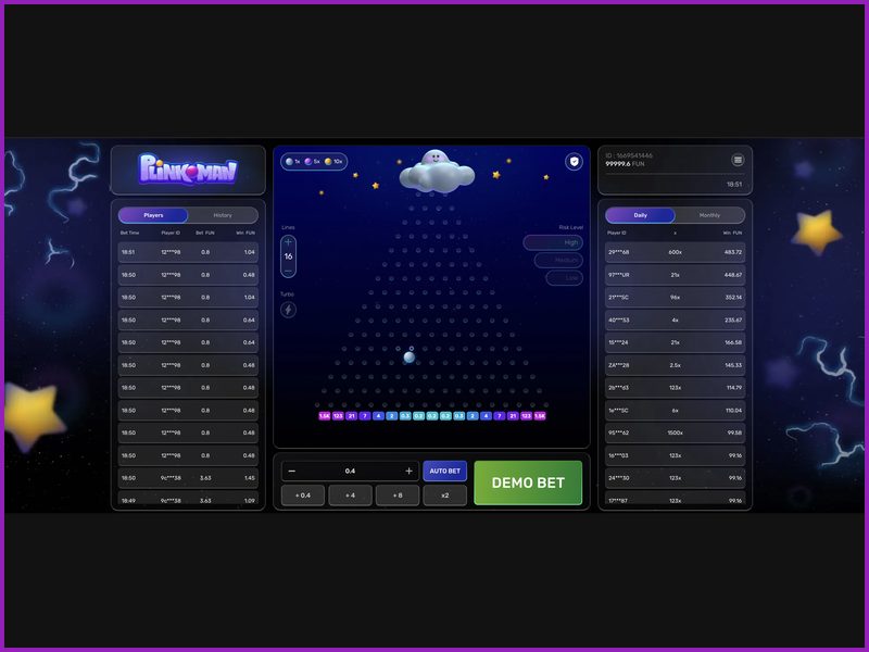 Геймплей и дизайн игрового поля Plinkoman